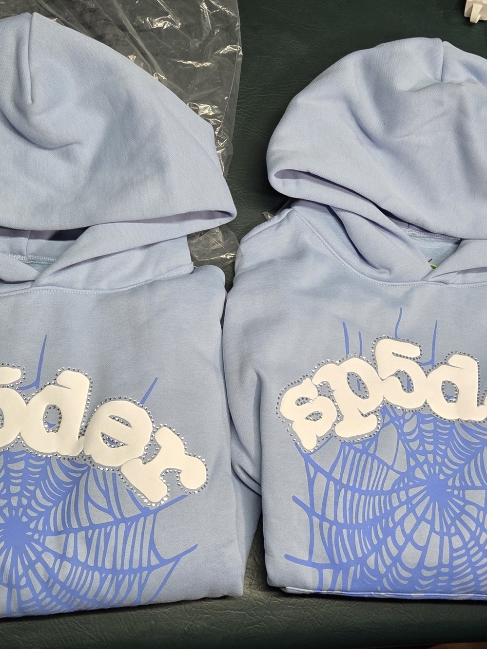 Brand new sp5der hoodie in sky blue - Picture 3 of 7